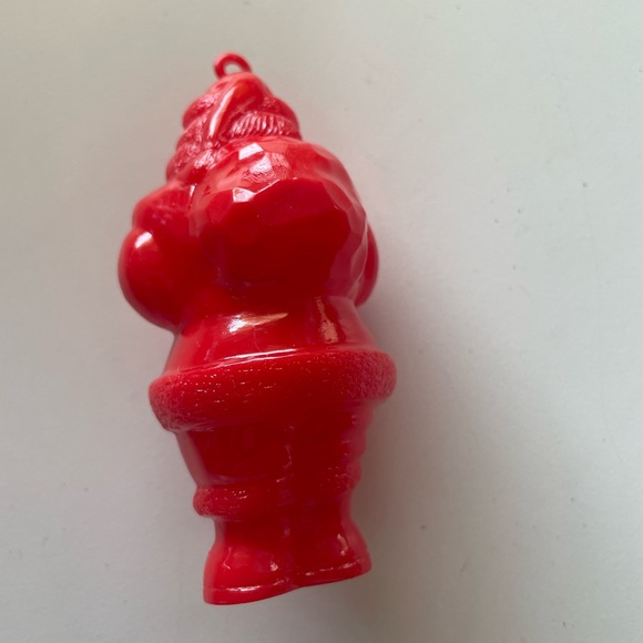 Santa Claus Christmas Ornament Hard Plastic Small Retro Mid Century Vintage - Picture 8 of 8